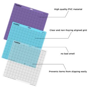 Cutting Mats for Silhouette Cameo 4/3/2/1 - Lya Vinyl 6 Pack 12X12 inch Variety Adhesive Sticky Quilting Cutting Mats Replacement for Silhouette Cameo Accessories (StandardGrip, LightGrip, StrongGrip)