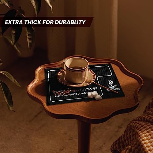 ESSENCEABLE Coffee Mat - Coffee Mat Mats for Countertop - 18" x 12" - Non-Slip, Heat-Resistant, Easy-to-Clean Coffee Matt for Counter - Premium Quality Coffee Station Mat, Espresso Mat