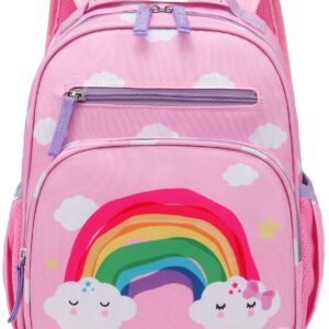 Toddler Backpack for Boys Girls, Preschool Kindergarten School Book Bag Cute Kids Backpacks with Chest Strap, Rainbow