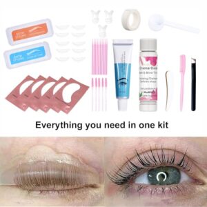 Milklear Lash Lift and Black Kit Easy to Use Brow Lamination Kit Quick Lifting Voluminous Coloring Complete Tools DIY or Salon Use Long Lasting No Irritaion…