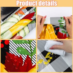 2 Pieces Fall Plaid Tablecloth Plastic Pumpkin Table Cover Black White Buffalo Checkered Tablecloth with Pumpkin Disposable Fall Table Cover for Dining Kitchen Thanksgiving Autumn Party, 54 x 108 Inch