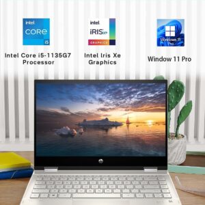 HP Pavilion x360 2-in-1 Laptop, 14 inch FHD Touch Screen, Intel Core i5-1135G7, Windows 11 Pro (16GB RAM | 512GB SSD)