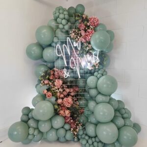dusty green balloons garland arch kit 143pcs pastel dusty mint green balloons different sizes 24in 10in 5in latex balloon for birthday baby shower wedding party decoration