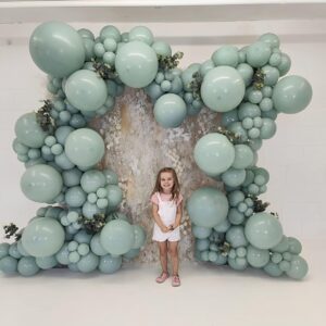 Dusty Green Balloons Garland Arch Kit 143pcs Pastel Dusty Mint Green Balloons Different Sizes 24In 10In 5In Latex Balloon For Birthday Baby shower Wedding Party Decoration