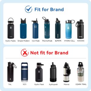 Prurex Spout Lid for Wide Mouth Hydro Flask Water Bottles Replacement Lid for 12,16,18,22,32,40,64oz Sports Water Bottles (Black, 1 Pack)