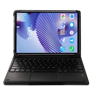 10.1 inch tablet for android 12, fhd 4g lte tablet with bt keyboard support 8gb ram 256gb rom, octa core cpu, 2.4g 5g dual band wifi for gaming (us plug)