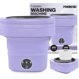 foldable portable washing machine - mini washer & dryer combo washing machine suitable for small clothes socks & underwear, collapsible wash machine for baby clothes apartments dorm & travel - purple