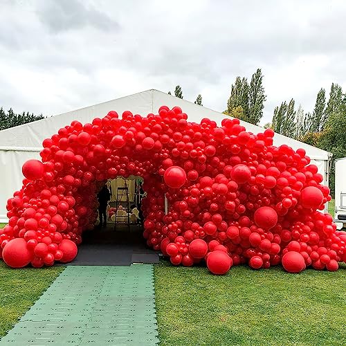 CUTEUP Red Balloons Garland Arch Kit - 154 pcs 5/10/12/18 Red Inch Different Sizes Premium Party Latex Balloons excellent for Birthday Party Baby Shower Wedding Decorations