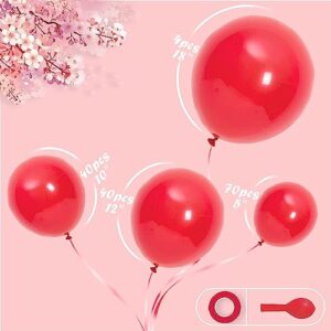 CUTEUP Red Balloons Garland Arch Kit - 154 pcs 5/10/12/18 Red Inch Different Sizes Premium Party Latex Balloons excellent for Birthday Party Baby Shower Wedding Decorations