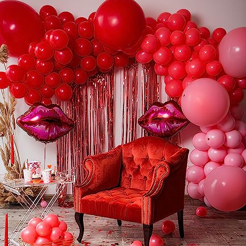 CUTEUP Red Balloons Garland Arch Kit - 154 pcs 5/10/12/18 Red Inch Different Sizes Premium Party Latex Balloons excellent for Birthday Party Baby Shower Wedding Decorations