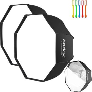 godox 47"/120cm umbrella octagon softbox, studio flash reflector, speedlight octagonal soft box with carrying bag for portrait, product photography (47inch/120cm, 2pcs)