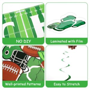 Football Hanging Swirl Banner Decorations Supplies Include Game Time Touch Down Banner Pennant Banner Hanging Spirals for Sport Tailgate Game Day Birthday Party