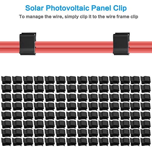 Nikou 100 pcs Plastic Solar Photovoltaic Panel Wire Clips PV Cable Clamp Trailer Frame Wire Clips are Suitable for Solar Frame or Bracket Clamping with Thickness in The Range of 1.0mm-3.2mm.