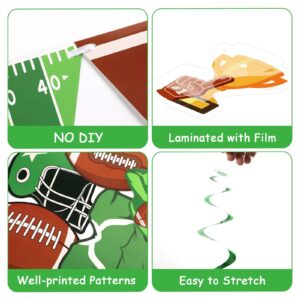 Football Hanging Swirl Decorations Football Birthday Banner Supplies Include Touch Down Game Time Pennant Banner Hanging Spirals for Sport Tailgate Game Day Party