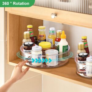 DIHUMK Lazy Susan Turntable Organizer for Cabinet Refrigerator and Pantry Countertop with Clear Large Spice Rack 2-Pack 11.6''