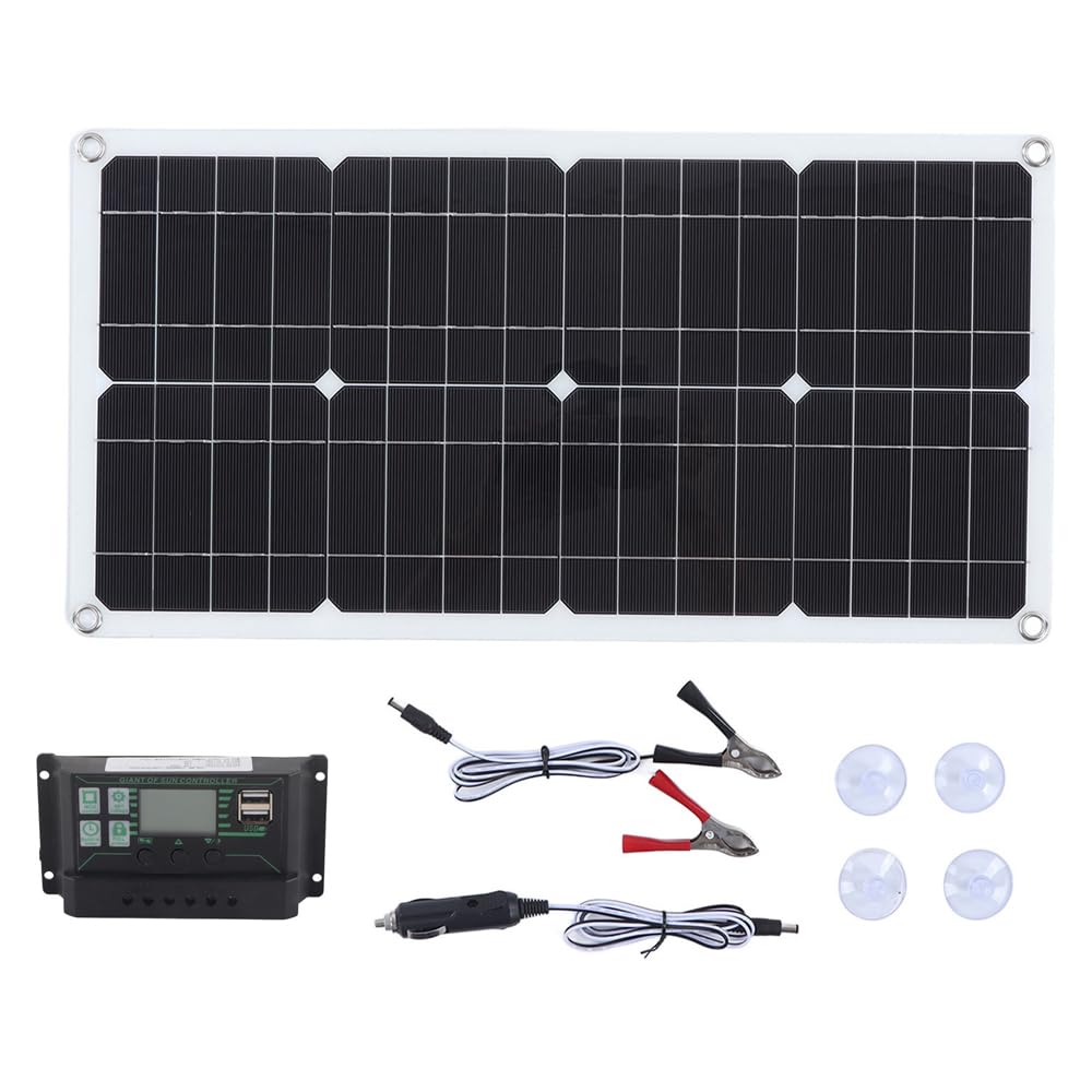 Solar Panel Kit 250W Monocrystalline Solar Panel Kit Solar Panel Controller Combo with 10A Charge Controller Dual USB Ports for RV Car Boat Battery Charging