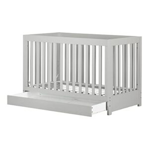 south shore, cookie crib with drawer, soft gray