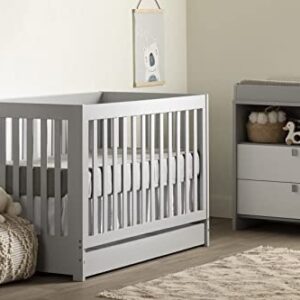 South Shore, Cookie Crib with Drawer, Soft Gray