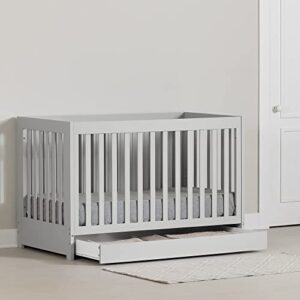 South Shore, Cookie Crib with Drawer, Soft Gray