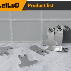 LEILUO Oscillating Multi Tool Blades 5 Pack Diamond Multitool Blades for Grout Removal Fit DeWalt Milwaukee Makita Ryobi and More