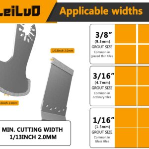 LEILUO Oscillating Multi Tool Blades 5 Pack Diamond Multitool Blades for Grout Removal Fit DeWalt Milwaukee Makita Ryobi and More