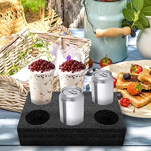 ERINGOGO Disposable Coffee Trays Takeout Cup Trays Coffee Carrier | 6 Cup Carry Holder Milk Tea Carrier for Hot and Cold Drinks, Beverage Drinks Packing Tray Takeout Coffee Cup Holder