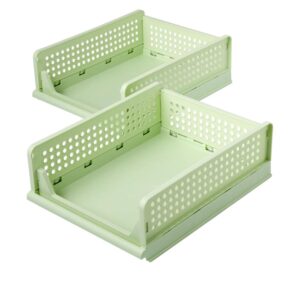 storesmith set of 2 small stack & slide organizers (mint)