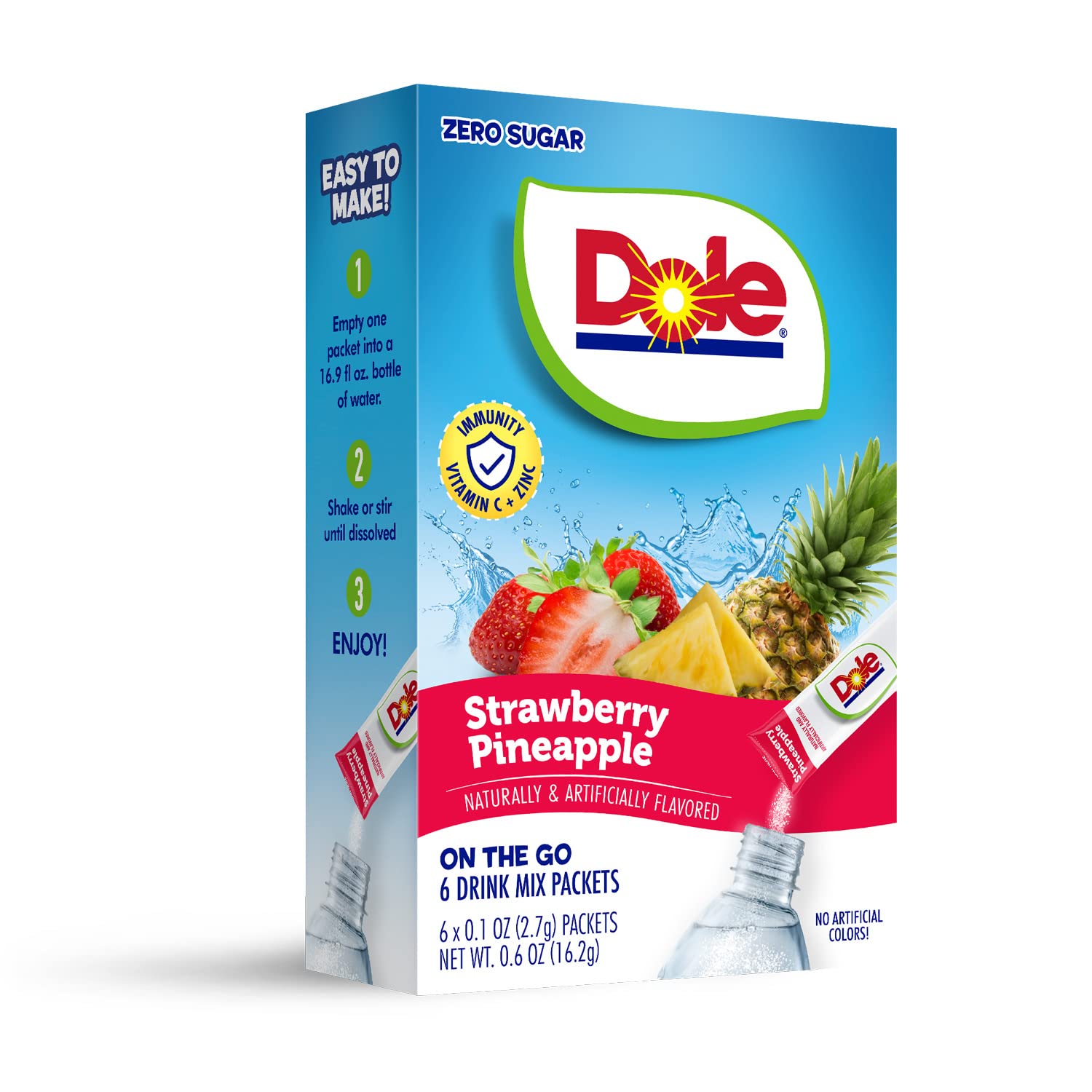 Juicy Mixes Strawberry Pineapple Dole- Powder Drink Mix - Sugar Free & Delicious, Makes 72 Flavored Water Beverages