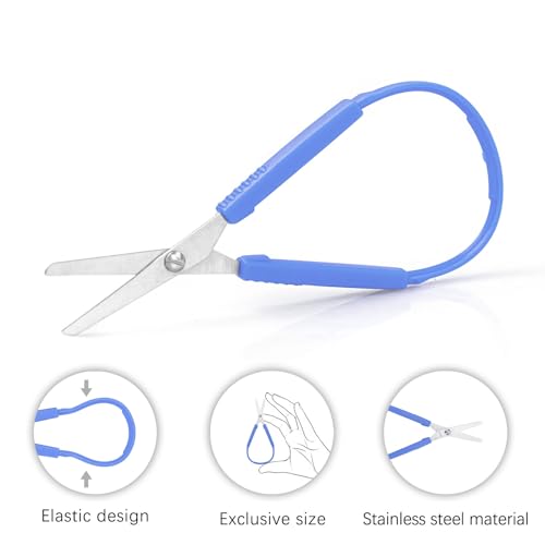 Sokoweii Loop Scissors, Adaptive Design, Preschool Training Scissors, Mini Squeeze Scissors, Lefty Support, (3Pcs)