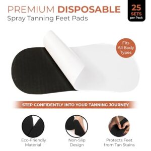 Bronze Tan Sticky Feet for Spray Tan Pads - 25 Pairs, Disposable & Hygienic Spray Tan Feet Pads - Ideal for Sunless Tan, Self-Tanning at Home or Salon - Non-Slip, Eco-Friendly - Ultimate Spray Tan