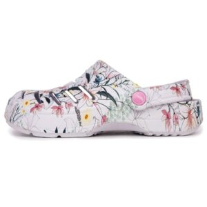 Nautica Women's Clogs - Athletic Sports Sandal - Water Shoes Slip-On With Adjustable Back Strap With Open Slits - Beach Sports Summer Shoe-River Edge-Lily Print-10