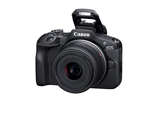 Canon EOS R100 RF-S18-45mm F4.5-6.3 is STM & RF-S55-210mm F5-7.1 is STM Lens Kit, Mirrorless Camera, RF Mount, 24.1 MP, Continuous Shooting, Full HD Video, 4K, Lightweight, Wi-Fi, Content Creation