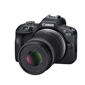 Canon EOS R100 RF-S18-45mm F4.5-6.3 is STM & RF-S55-210mm F5-7.1 is STM Lens Kit, Mirrorless Camera, RF Mount, 24.1 MP, Continuous Shooting, Full HD Video, 4K, Lightweight, Wi-Fi, Content Creation