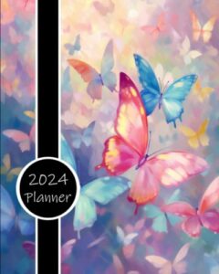 2024 planner: daily weekly and monthly calendar | schedule organizer | january to december | butterfly