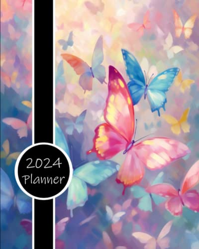 2024 Planner: Daily Weekly and Monthly Calendar | Schedule Organizer | January to December | Butterfly