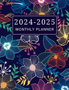 2024-2025 monthly planner: two year schedule organizer with floral cover (january 2024 through december 2025) for women