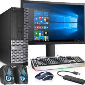 Dell OptiPlex Computer Desktop PC, Intel Core i5 3rd Gen 3.2 GHz Processor, 16GB RAM, 2TB HDD, New 22 Inch LED Monitor, RGB Keyboard and Mouse, WiFi, Windows 10 Pro (Renewed)