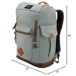 Eddie Bauer Bygone Backpack with Exterior Pockets and Laptop Compatible Sleeve, Light Heather Grey, 25L