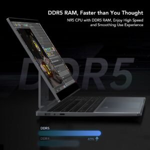 2 in 1 Laptop, 15.6 Inch HD 1080 Touchscreen Support Stylus, 12GB DDR5 RAM, RGB Keyboard, Dual Band WiFi, N95 Series Quad Core, Folding Tablet Laptop for Office Study (12GB+1TB US Plug)