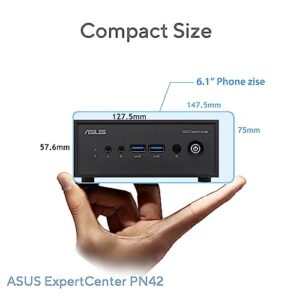 ASUS ExpertCenter PN42 Fanless Mini PC System with Quad Core N100, 4GB RAM, M.2 128G SSD, WiFI 6E, Triple 4K support, single LAN, dTPM, Windows 11 Pro