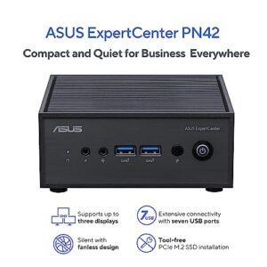 ASUS ExpertCenter PN42 Fanless Mini PC System with Quad Core N100, 4GB RAM, M.2 128G SSD, WiFI 6E, Triple 4K support, single LAN, dTPM, Windows 11 Pro