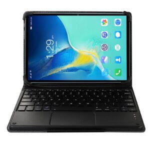 Yoidesu 10.1 Inch Tablet with Bluetooth Keyboard and Case, 5G WiFi Dual SIM Phone Call Tablet, 8GB RAM 256GB ROM, FHD Touch Screen, Octa Core CPU Gaming Tablet (US Plug)