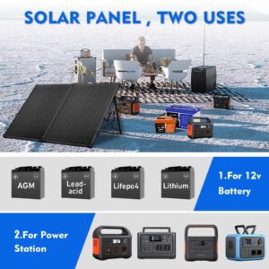 100W Portable Solar Panel for Jackery/BLUETTI/ECOFLOW Power Station,18V Solar Panels,IP65 Waterproof Solar Panel kit Foldable Solar Charger with MC4 Output