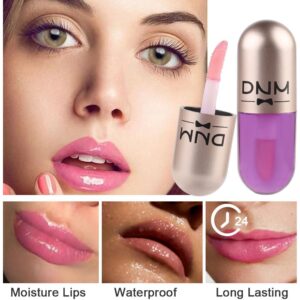 evpct 2Pcs Fruit Hydrating Glaze Lip Glow Oil Gloss Set Natural Pink Moisturizing Plumping Plumper Shiny Shimmer Vegan Tinted Butter Lip Lio Tint Gloss Oil Stain Korean Lip Oul Pil Lipoil Ool Oli Okl