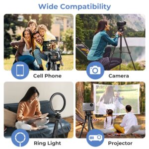 UBeesize 54'' Camera Tripod, Phone Tripod for iPhone with Bag, Travel Tripod Stand with Remote Compatible with iPhone 15/14/13/12/11， Android Phones, Cameras, DSLR and Gopro