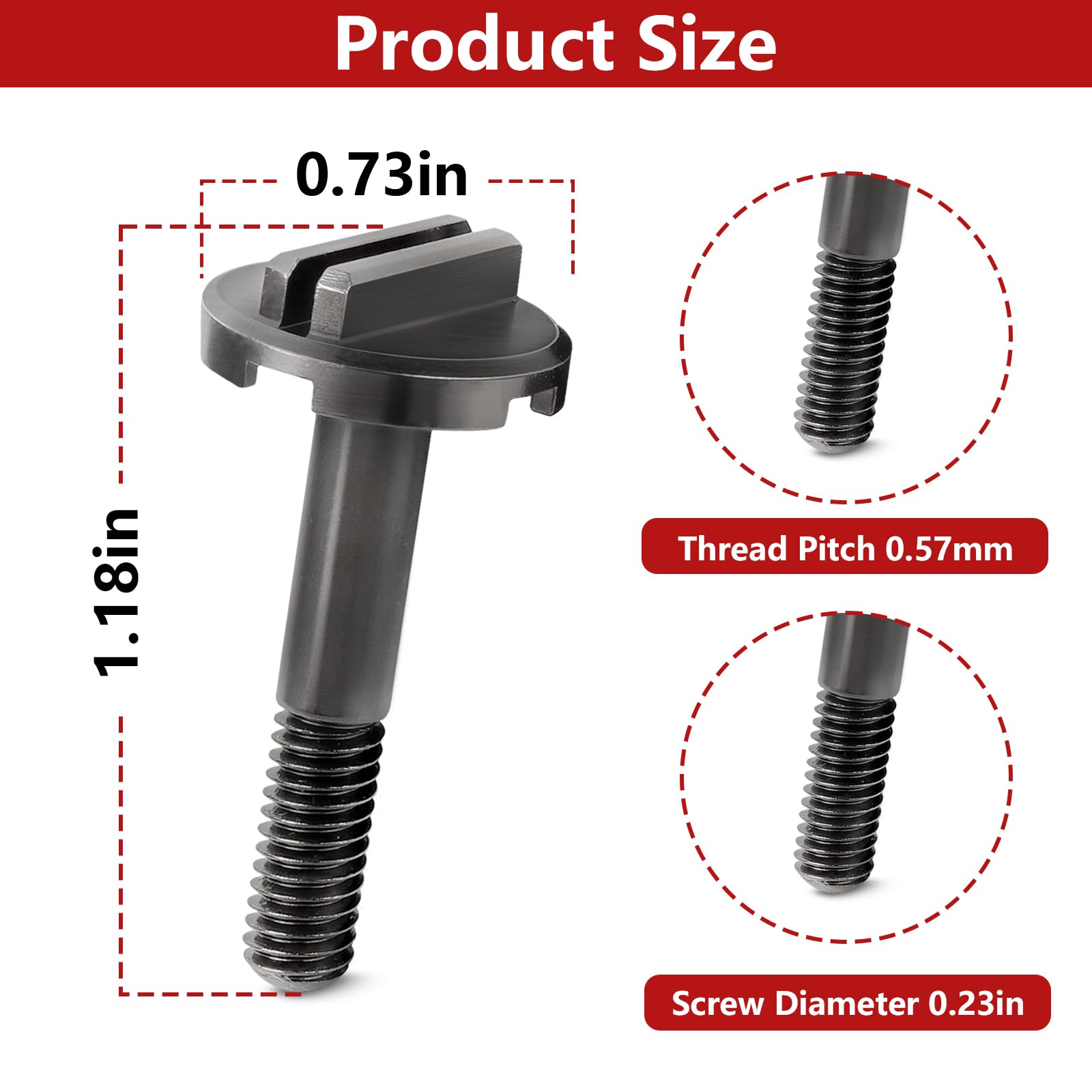 06-75-0025 Blade Backing Pad Screw Replacement for Milwaukee 2626-20 M18 Multi-Tool, Pad Screw Overall Length 40mm, Head 0.742" Diameter, 7mm Height