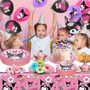 Birthday Party Supplies, 102 Pcs Party Decorations Includes Backdrop, Cake Topper, Happy Birthday Banner, Balloons, 7IN Plates, 9IN Plates, Honeycomb Ornaments for Girls