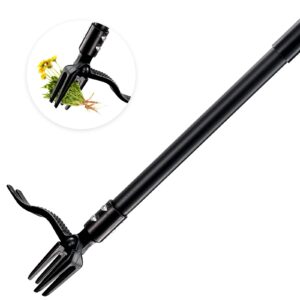 weed puller with long handle- 63inch - adjustable stand up weed puller tool, heavy duty stand dandelion digger puller, ergonomic standing weeding puller tool weed picker for garden lawn farmland