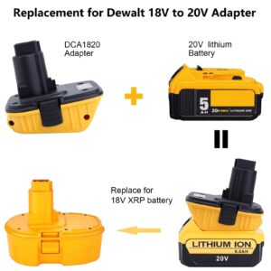 Kotoate 2 Pack DCA1820 Battery Adapter Compatible with Dewalt 18V Tools, Replacement for Dewalt 18V to 20V Adapter, Compatible with Dewalt 20V Lithium Battery DCB201 DCB206 to 18V Battery DC9096