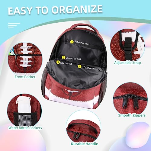 Football Backpack for Boys, 17-inch Laptop Travel Laptop Daypack Football School Bag with Multiple Pockets for Girls